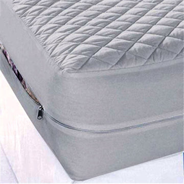 Quilted Zipper waterproof Mattress Protector - Grey